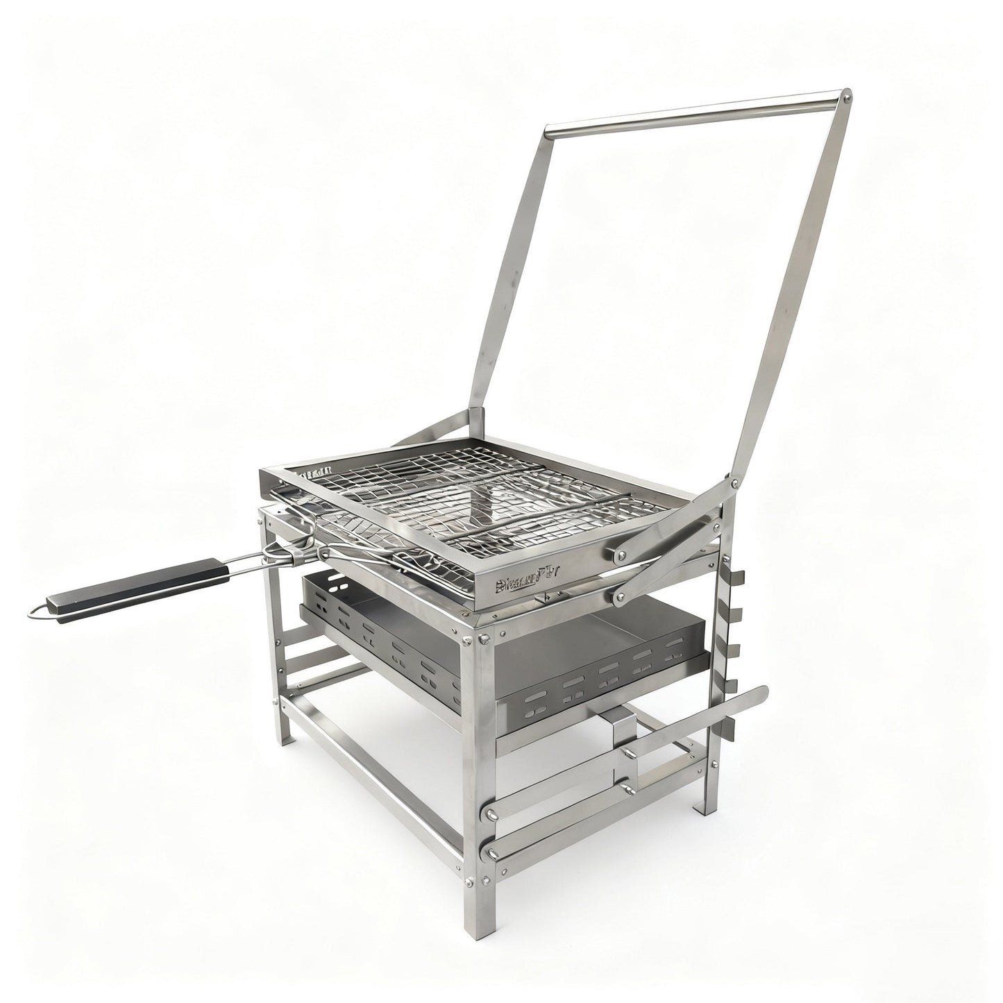 Adjustable 360° Rotating Charcoal BBQ Rotisserie Grill`